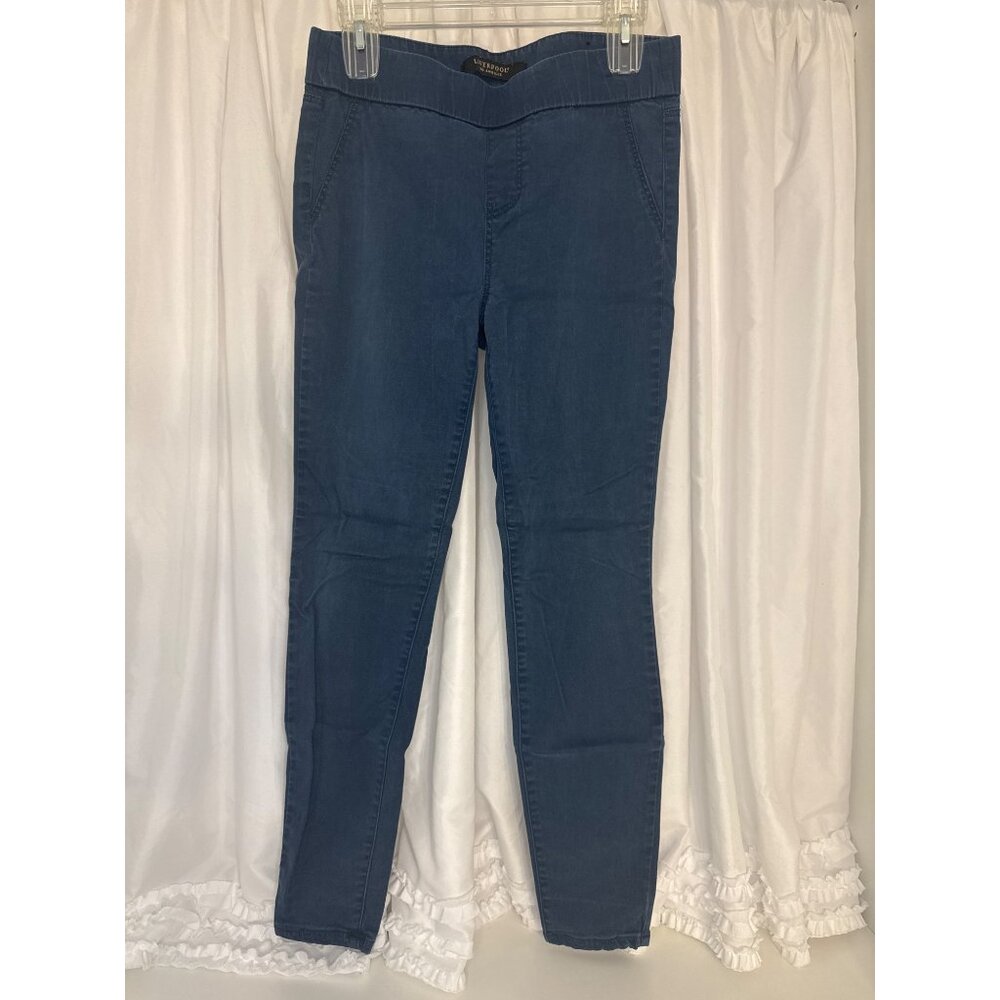 Liverpool Los Angeles Womens Stretchy Dark Blue Ankle Jeggings Size 6/28